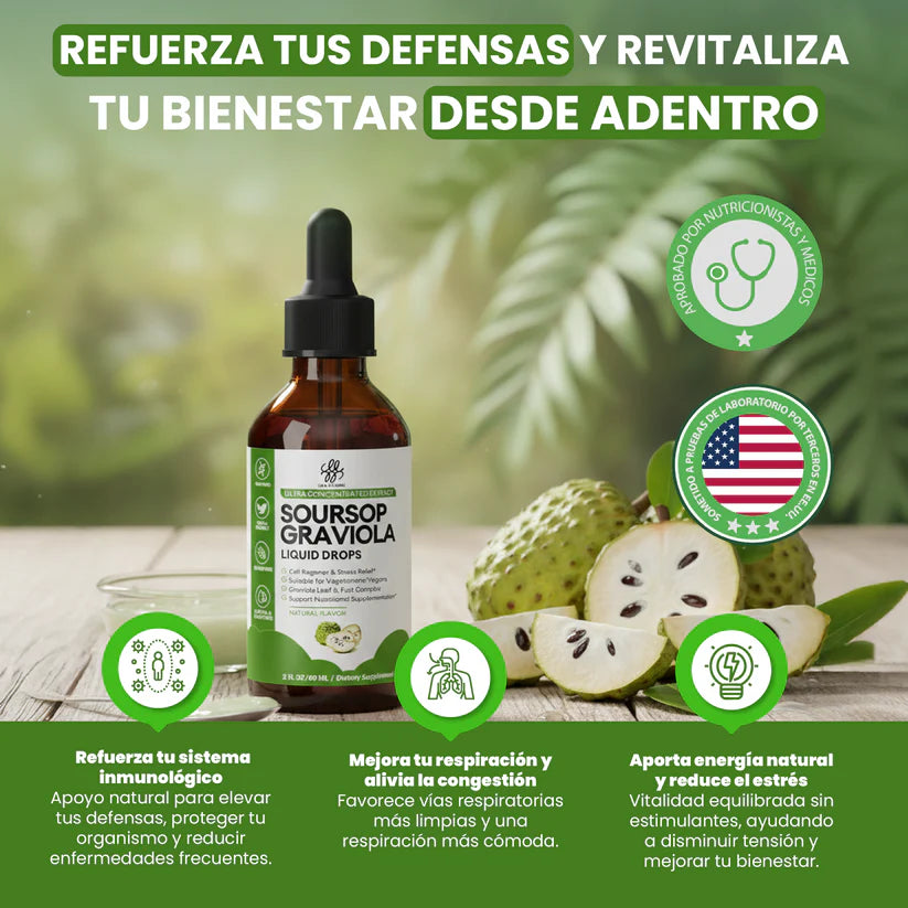 Extracto de Guanábana Orgánico 100% Puro – Apoyo inmunológico, respiratorio y bienestar general | Nature Sours